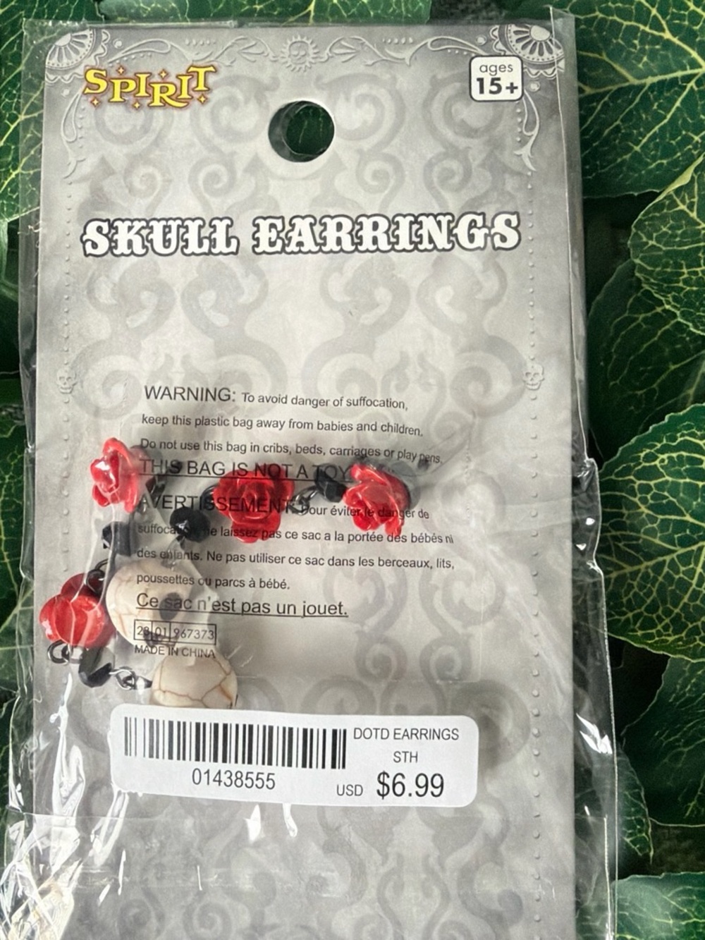 Skull Earrings on Card
